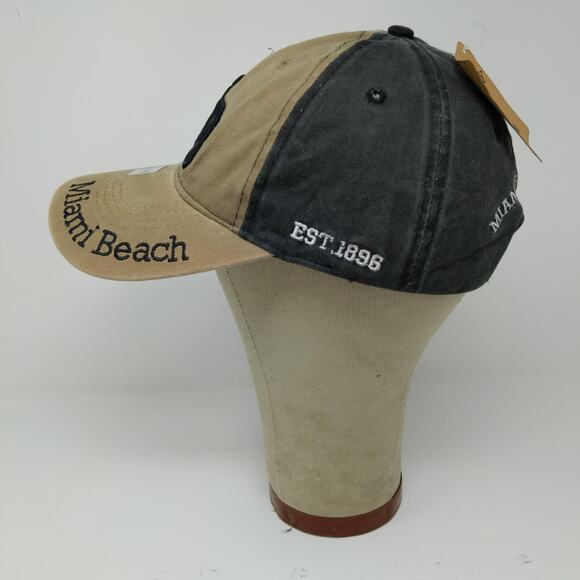 Lucky 7 USA Strapback Hat Miami Beach Florida Black Embroidered MB Logo W/Tags - Picture 5 of 14